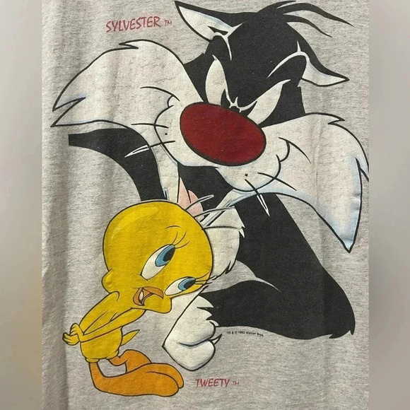 Vtg 93’ Silvester & Tweety Graphic Single Stitch T-Shirt - Picture 3 of 8